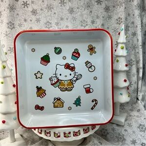 Sanrio Hello Kitty Christmas Sweet Treat Gingerbread Ceramic Baking Pan - 9"x9"